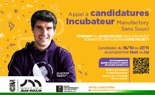 Candidatures Incubateur Manufactory Sans Souci 2024