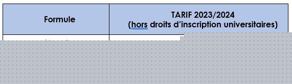 Tarifs FC3 - 2023 2024